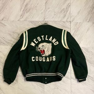 Vintage 60s cougars letterman jacket